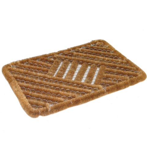 2x Stuks deurmatten/vloermatten staaldraad/kokos bruin 60 x 40 cm voor binnen en buiten -
