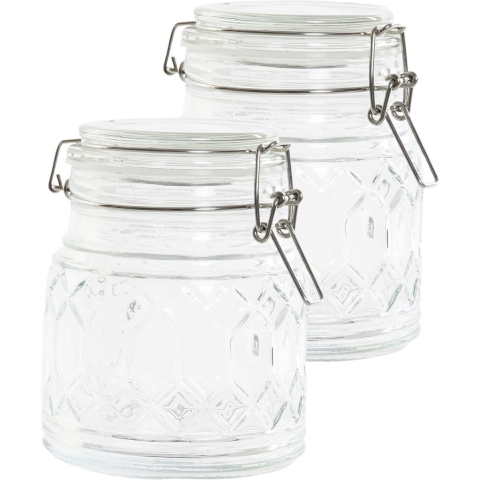 8x stuks voorraadpotten/weckpotten 510 ml glas met metalen beugelsluiting -