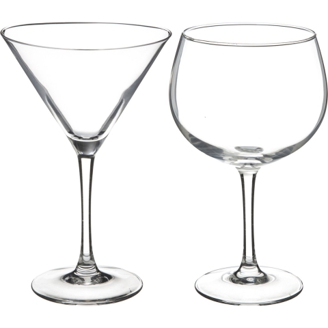 Cocktailglazen set - gin/martini glazen - 8x stuks -