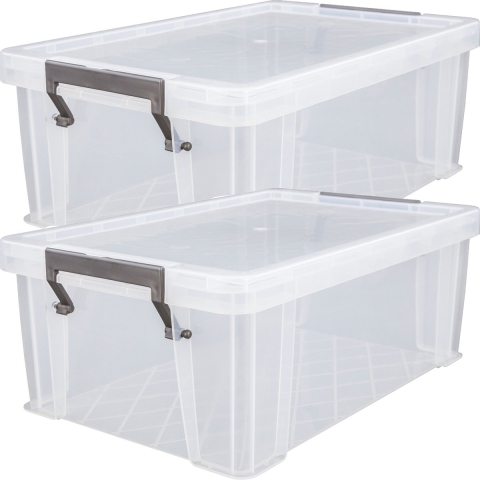 Allstore Opbergbox - 3x stuks - 10 liter - Transparant - 40 x 26 x 15 cm -