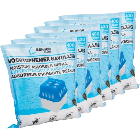 Benson Vochtopnemer / vochtvanger navulling - 10 stuks - 400 gram per stuk -