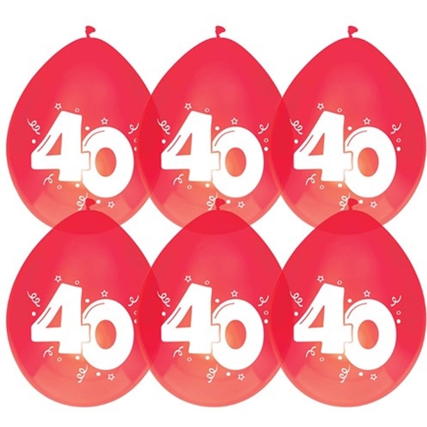 Jubileum/leeftijd thema ballonnen 40 jaar 60x stuks 29 cm -