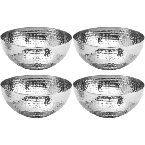 Set van 10x stuks - Slakommetjes/schaaltjes - rvs metaal - D19 cm -