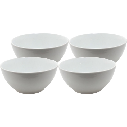 Svenska Living Kommetjes/schaaltjes - 8x - dessert/ontbijt - D18 cm - wit -