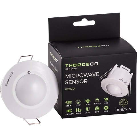 Thorgeon Radar bewegingssensor inbouw plafond 360 graden wit - 3900544