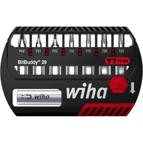 Wiha Bitset BitBuddy® TY-bit 29 mm Phillips, Pozidriv, TORX® 9-delig 1/4" C6,3 - 42138 - 42138