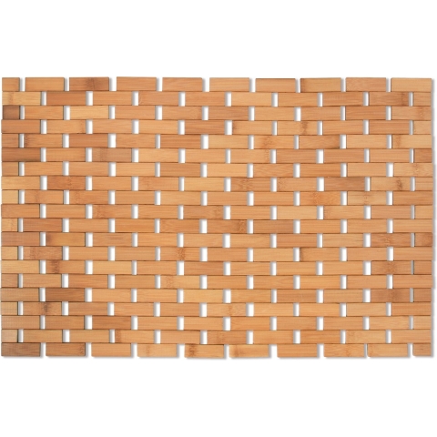 MSV Badkamerkleedje|badmat voor op de vloer - bamboe hout - 42 x 64 cm