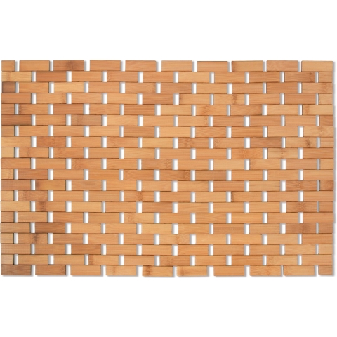 MSV Badkamerkleedje|badmat voor op de vloer - bamboe hout - 50 x 80 cm