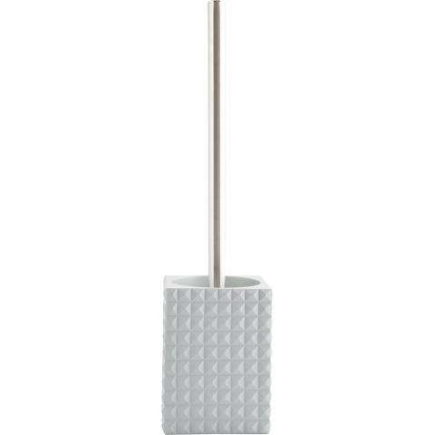 MSV Toiletborstel houder Kubik - kunststeen - lichtgrijs|zilver - 37 c