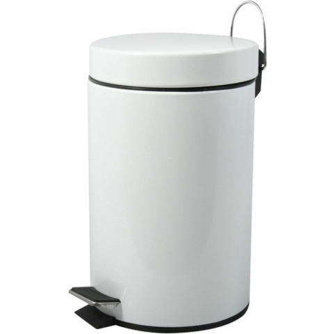 MSV badkamer|toilet pedaalemmer - wit - 12 liter - 25 x 40 cm