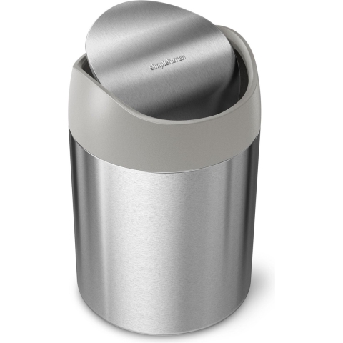 Simplehuman - Mini Can Afvalemmer, 1.5 L, Zilver - Simplehuman