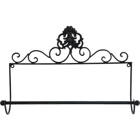 Clayre & Eef Keukenrolhouder 44x10x29 cm Zwart Ijzer Rollenhouder