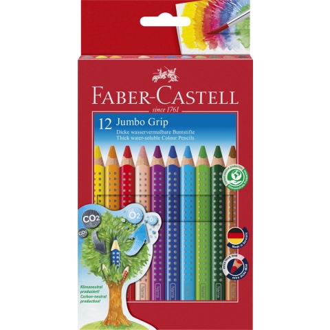 Faber Castell FC-110912 Kleurpotlood Jumbo GRIP Etui à 12 Stuks