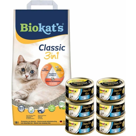 Biokat's Classic&GimCat ShinyCat Filet Tonijn Pakket