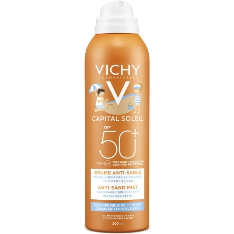 Vichy Capital Soleil Anti-Zand Mist Spray Voor Kinderen SPF 50+ 200 ml