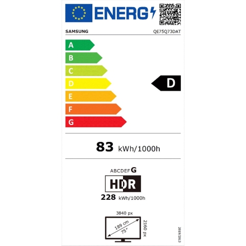 Samsung QE75Q73DATXXN grootscherm Smart Televisie