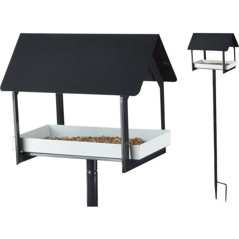 Esschert Design Voedertafel op pin Antraciet|wit design