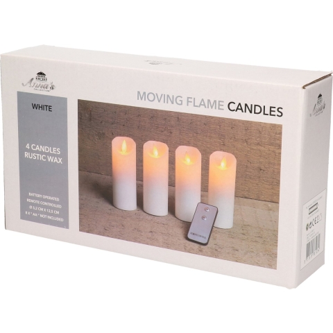 Anna's Collection Kaarsen - LED - 4 st - met afstandsbediening -