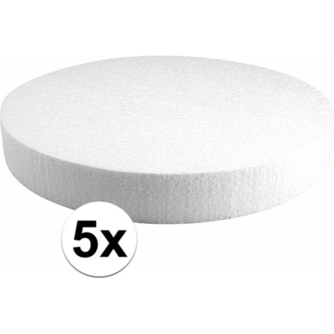 5x Piepschuim schijven 30 cm breed en 4 cm dik -