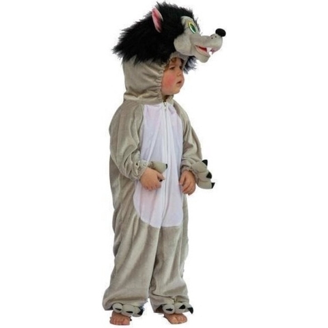 Pluche wolf kostuum voor kinderen 116 -