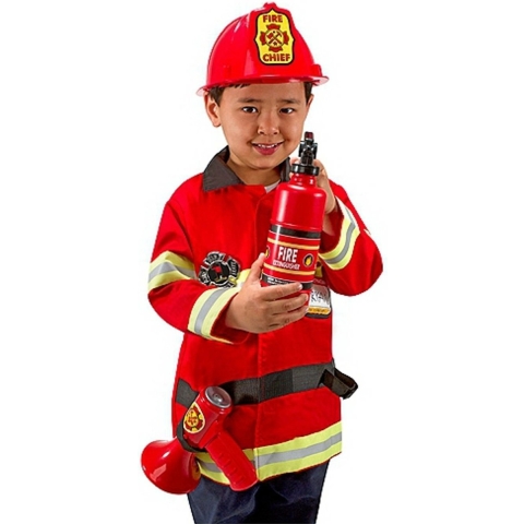 Complete brandweer verkleedlkleding outfit voor kinderen - rood - 6 delig - 3 tot 6 jaar One size -