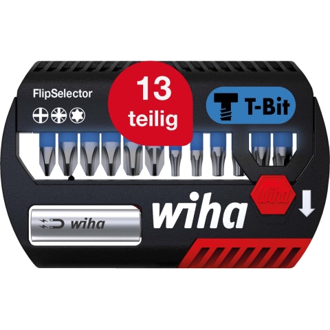 Wiha Bitset FlipSelector T-bit 25 mm Phillips, Pozidriv, TORX® 14-delig 1/4" C6,3 - 41824 - 41824