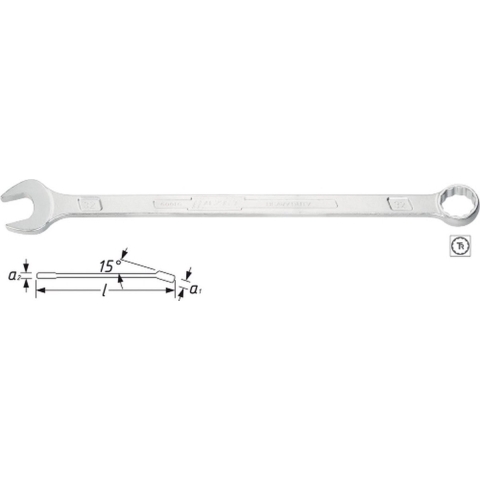 HAZET Ring-steeksleutel · extra lang · slanke uitvoering 600LG-14 · Buitentwaalfkant tractieprofiel · SW 14 mm