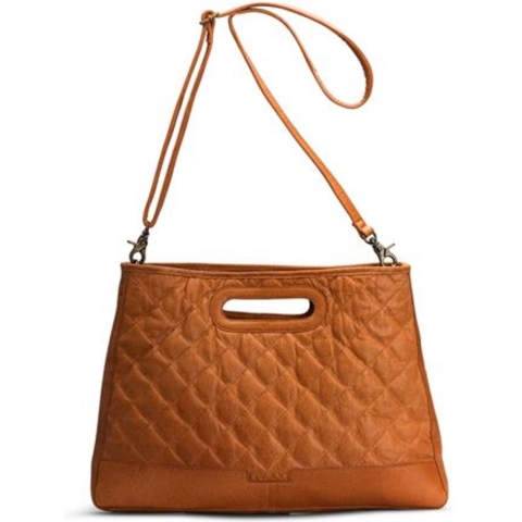 MUUD Darcia - Whiskey Handgemaakt leren boodschappentas 44 x 36 cm