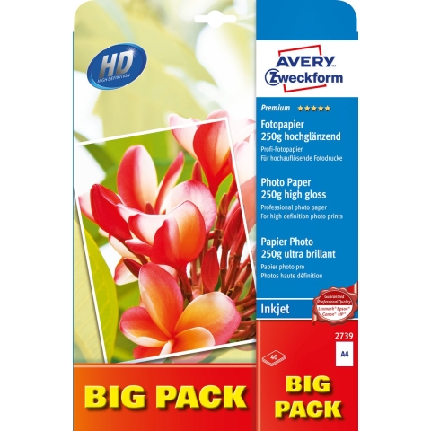 Avery fotopapier 2739 A4, 250 g, 40 vel