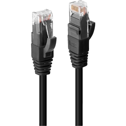 LINDY 45437 RJ45 Netwerkkabel, patchkabel CAT 6 U/UTP 10.00 m Zwart 1 stuk(s)