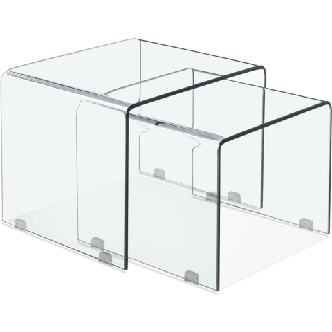 ALTEREGO BOBBY Set van 2 design bijzettafels - Transparant