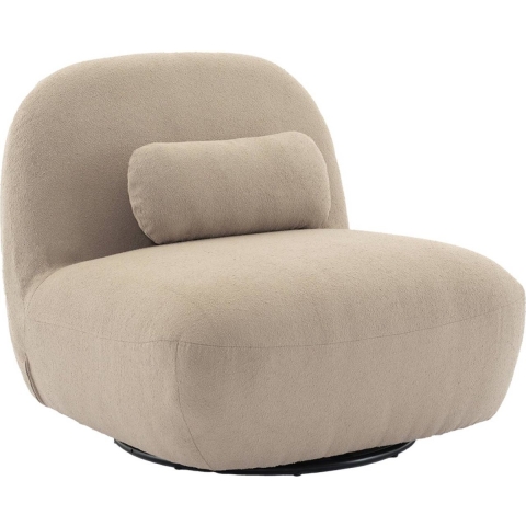 sweeek - Draaiende fauteuil 360° met gestructureerde bouclette en