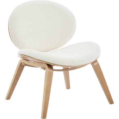 sweeek - Relaxfauteuil met gebogen hout en gestructureerde badstof