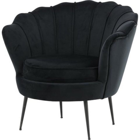 Svea - Rano fauteuil - velvet - zwart