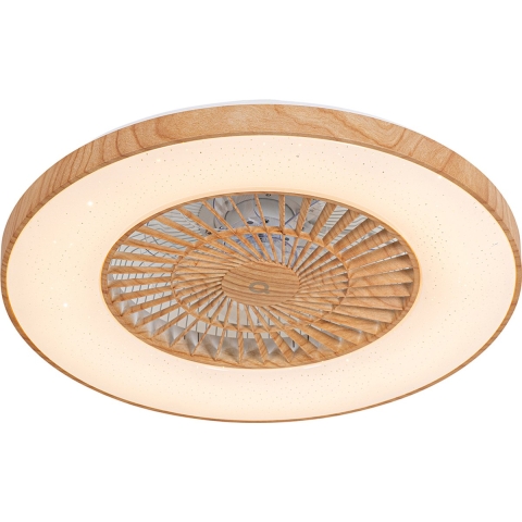 QAZQA Plafondventilator hout incl. LED met afstandsbediening - Climo