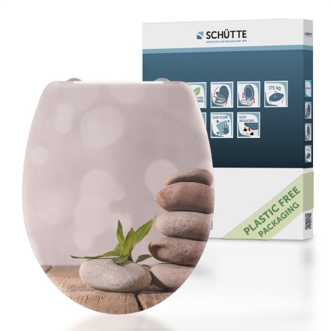 Schutte Duroplast WC-bril STONE PYRAMID met soft-close en quick-release
 - 82380 82380