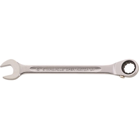 Stahlwille Steekringratelsleutel | sleutelwijdte 10 mm lengte 158 mm | omschakelbaar, ringzijde 15 graden | 1 stuk - 41171010 - 41171010
