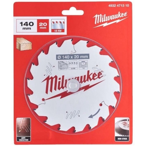 Milwaukee Accessoires Cirkelzaagblad P W 140x20x1,6x18ATB - 4932471310