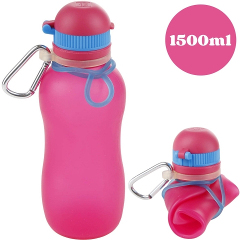 Viv Bottle 3.0 - Opvouwbare Siliconen Fles / Bidon - Waterfles Roze 1500ml