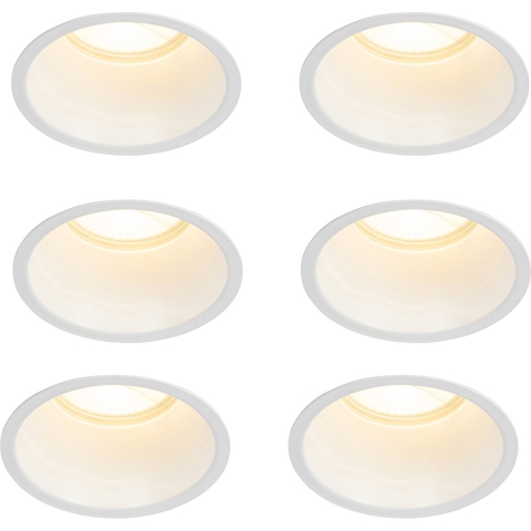 QAZQA Set van 6 inbouwspots wit GU10 70mm IP44 - Dept