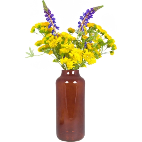 Bela Arte Bloemenvaas Milan - transparant bruin - D15 x H35 cm - melkb