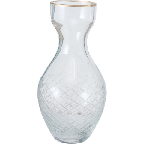 Deco by Boltze Bloempot - transparant glas - 7 x 15 cm