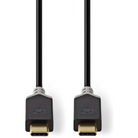 Nedis CCBW64700AT20 Usb-kabel Usb 3.2 Gen 1 Usb-c™ Male Usb-c™ Male 4k@60hz 5 Gbps Verguld 2.00 M Rond Pvc Zwart Doos