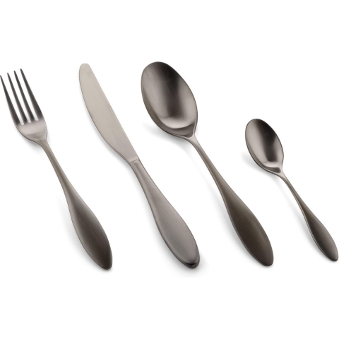 Mepra Bestekset Carinzia Zwart Gematteerd - PVD - RVS - 24 delig / 6 personen