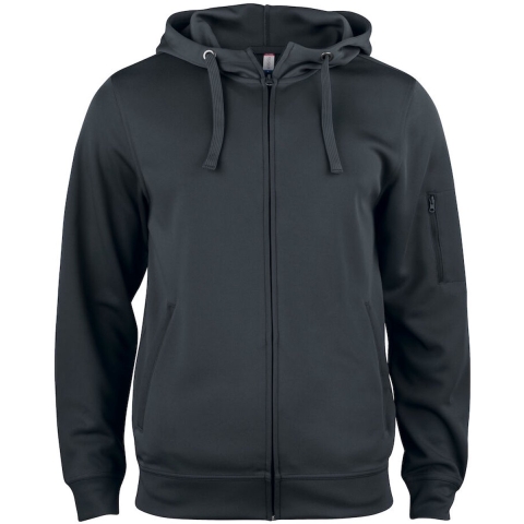 Clique 021014 Basic Active Hoody FZ - Zwart - 4XL
