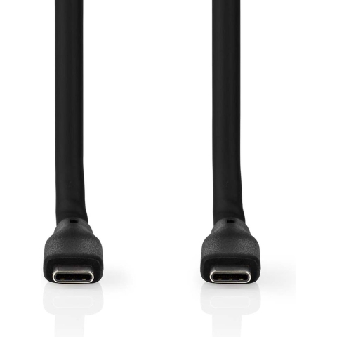 Nedis USB-Kabel | USB 3.2 Gen 1 | USB-C Male | USB-C Male | 60 W | 8K@30Hz | 5 Gbps | Vernikkeld | 1.50 m | Rond | Silicone | Zwart | Doos -