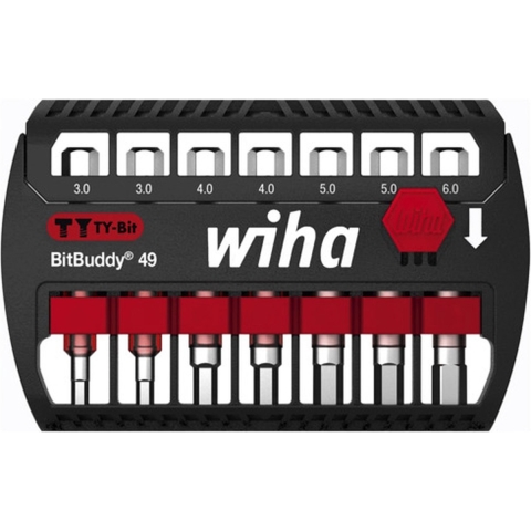 Wiha Bitset BitBuddy® TY-bit 49 mm zeskant 8-delig 1/4" E6,3 - 42114 - 42114