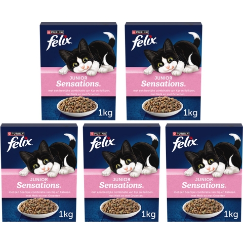 5x Felix Kattenvoer Junior Sensations 1 kg