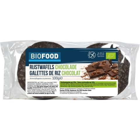 12x Damhert Rijstwafel Chocolade BIO 100 gr
