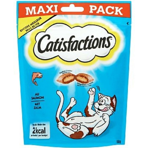 4x Catisfactions Megabox Kattensnoepjes Kip&Kaas&Zalm 180 gr